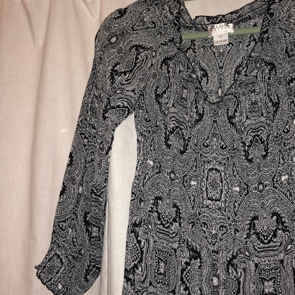 Black and white print blouse